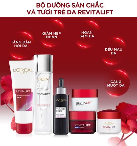 Sữa Rửa Mặt L'Oreal Paris Revitalift Milky Cleansing Foam 100ml - Giúp Làm Sạch Da, Cấp Ẩm và Săn Chắc Da Hàng Ngày
