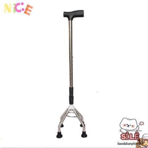 Gậy Tập Đi Inox 3-4 Chân Đứng Ổn Định - Hỗ Trợ Di Chuyển An Toàn cho Người Cao Tuổi và Người Hồi Phục