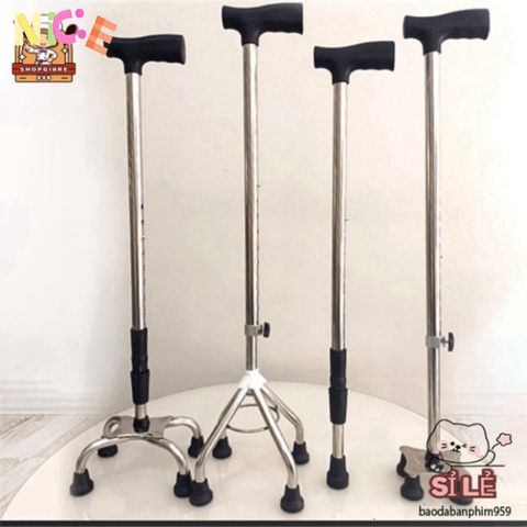 Gậy Chống 4 Chân Lucass B-924 - Thiết Bị Hỗ Trợ Đi Lại An Toàn Cho Người Cao Tuổi, Điều Chỉnh Chiều Cao Dễ Dàng