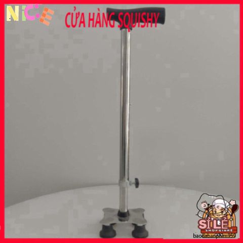 Gậy Chống 4 Chân Inox Điều Chỉnh Chiều Cao - Hỗ Trợ Người Già & Khuyết Tật Di Chuyển An Toàn & Dễ Dàng