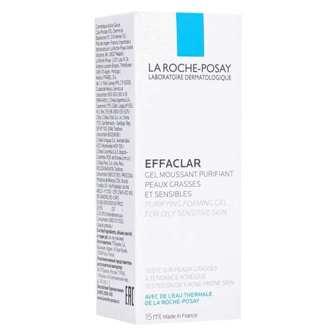 Sữa Rửa Mặt La Roche-Posay Effaclar 15ml - Gel Dịu Nhẹ Cho Da Dầu Nhạy Cảm, Ngăn Ngừa Mụn, Làm Sạch Sâu Lỗ Chân Lông