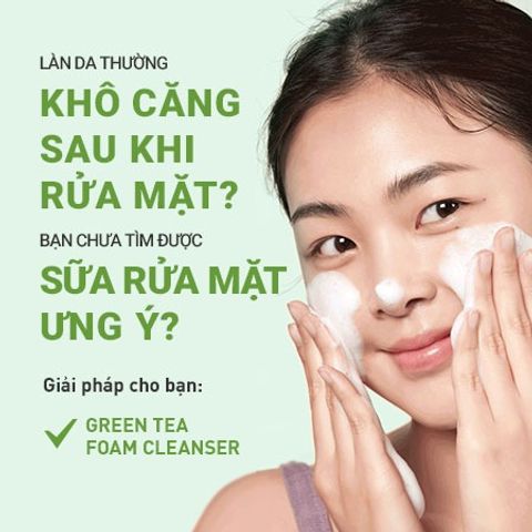 Sữa Rửa Mặt Innisfree Trà Xanh 150g - Cleansing Foam Chăm Sóc Da Nhạy Cảm, Ngăn Ngừa Mụn, Dưỡng Ẩm Tốt Nhất