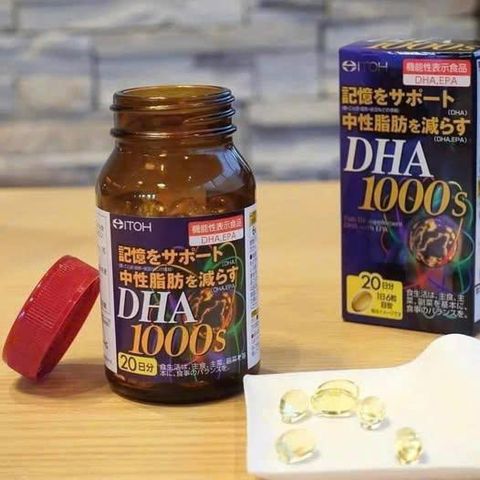 Viên uống bổ não DHA 1000S Nhật Bản - Tăng cường trí nhớ và sức khỏe não bộ, 20 viên hỗ trợ mọi lứa tuổi