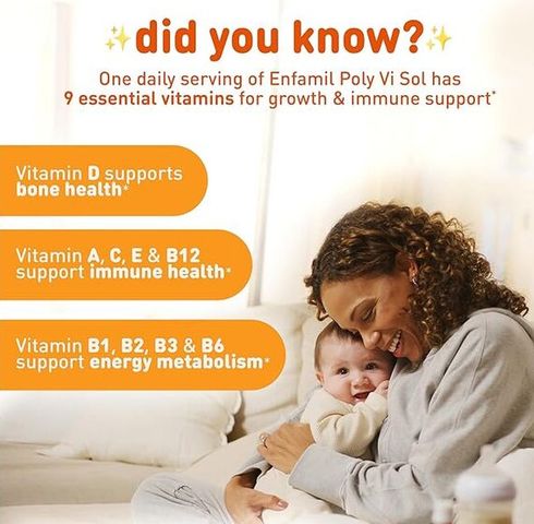Vitamin Tổng Hợp Enfamil Polyvisol USA Cho Trẻ Từ 1-8 Tuổi - Bổ Sung Vitamin Thiết Yếu, Tăng Cường Sức Đề Kháng và Phát Triển Thông Minh