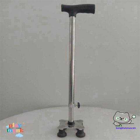 Gậy Chống Đi Bộ 4 Chân Điều Chỉnh INOX - Gậy Tập Đi An Toàn cho Người Già và Người Khuyết Tật