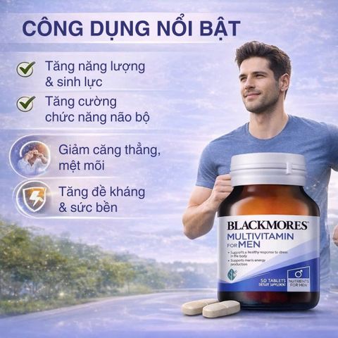 Viên uống Blackmores Multivitamin For Men hỗ trợ sức khỏe nam giới - Lọ 50 viên