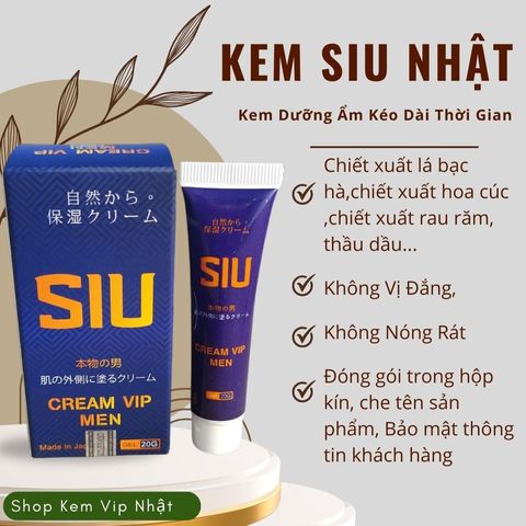 (Sales) Kem Bôi SIU Cream VIP Nhật Bản - Dưỡng ẩm tự nhiên cho da nhạy cảm, hỗ trợ sức khỏe nam giới - Sử dụng 50-60 lần. Chính hãng