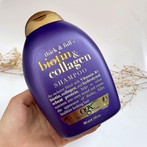 Bộ Dầu Gội Xả Biotin & Collagen OGX 385ml - Tăng Độ Phồng, Phục Hồi Tóc Mỏng, Dưỡng Tóc Mềm Mượt Từ Mỹ Chất Lượng Cao