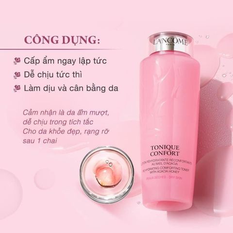 Nước Hoa Hồng Lancôme Tonique Confort 400ml - Sản Phẩm Chăm Sóc Da Tự Nhiên, Làm Sạch và Dưỡng Ẩm Hiệu Quả