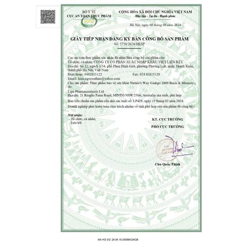 Viên Uống Bổ Não Nature's Way Ginkgo 2000 Úc - Tăng Cường Trí Nhớ và Tập Trung, Hỗ Trợ Tuần Hoàn Não Khỏe Mạnh