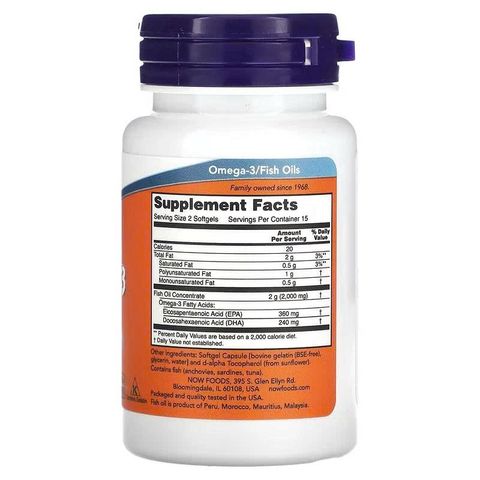 Viên uống bổ sung Dầu cá NOW Foods Super Omega EPA 90 viên - Hỗ trợ sức khỏe tim mạch và mắt, Omega-3 chất lượng cao từ Mỹ