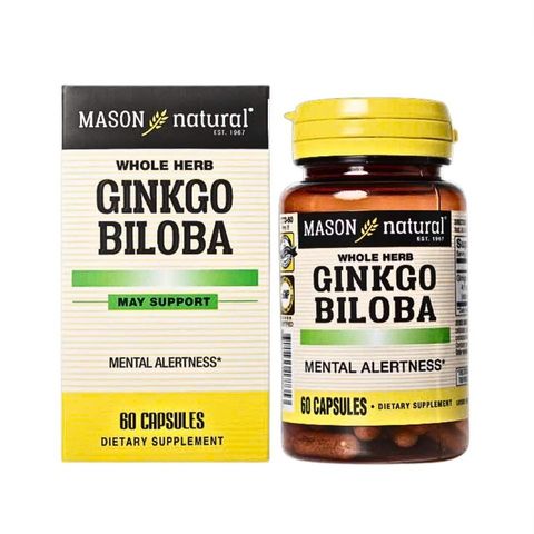 (Chính hãng) Viên Uống Bổ Não Mason Natural Ginkgo Biloba 60 Viên - Hỗ Trợ Tăng Cường Trí Nhớ, Minh Mẫn và Tuần Hoàn Máu Hiệu Quả Chính Hãng