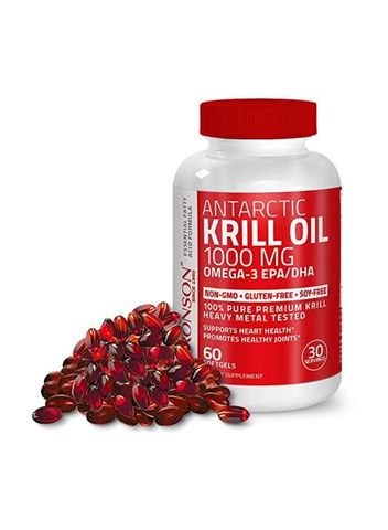 Dầu Nhuyễn Thể Bronson Antarctic Krill Oil Omega-3 EPA/DHA 1000 mg - Bổ Sung Sức Khỏe Tim Mạch, Hỗ Trợ Chức Năng Não Bộ, 60 Viên Chính Hãng