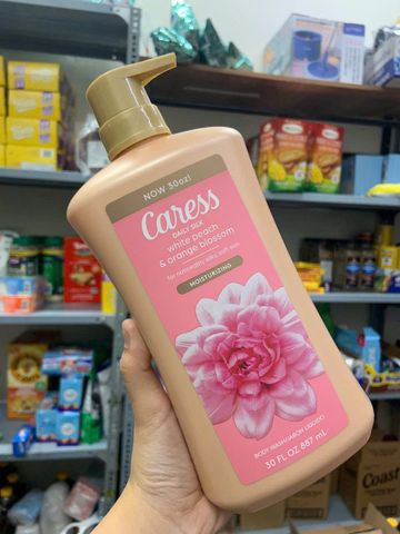 Sữa Tắm Caress Daily Silk 887ml - Peach & Blossom Hương Thơm Lâu, Dưỡng Ẩm, Mềm Mịn Da