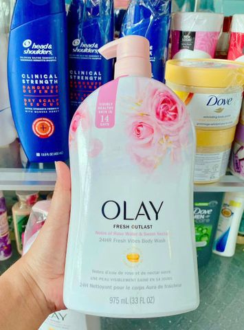 Sữa Tắm Olay Fresh Outlast Rose Water & Sweet Nectar 975ml – dịu da, thơm hoa hồng