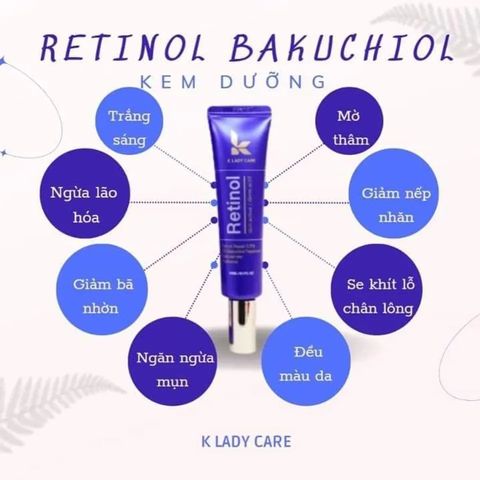 Kem Dưỡng Da K Lady Care Retinol 0.5% 30ml - Chống Lão Hóa, Mờ Nếp Nhăn, Dưỡng Ẩm, Da Mịn Màng, Chăm Sóc Da Hiệu Quả