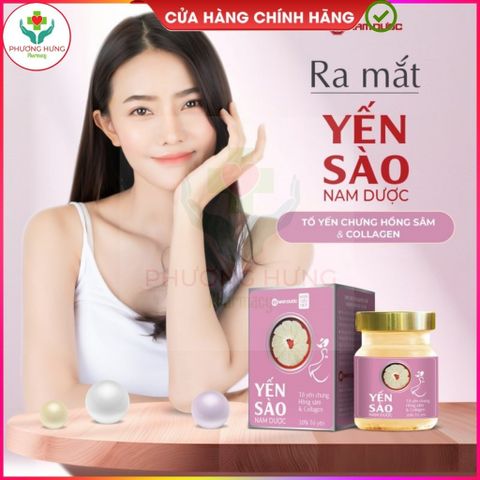 Yến Sào Nam Dược Hồng Sâm và Collagen 70ml - Giúp Đẹp Da, Ngăn Ngừa Lão Hóa, Bồi Bổ Sức Khỏe và Tăng Đề Kháng