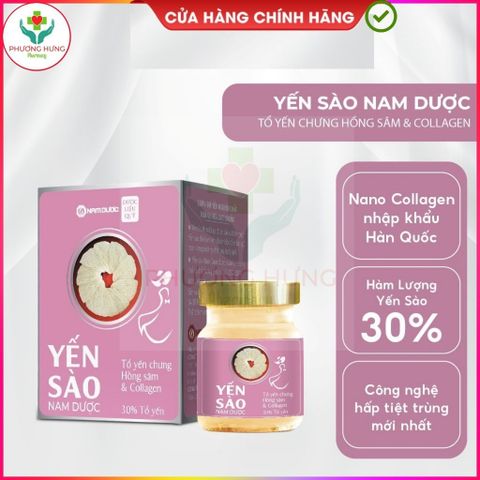 Yến Sào Nam Dược Hồng Sâm và Collagen 70ml - Giúp Đẹp Da, Ngăn Ngừa Lão Hóa, Bồi Bổ Sức Khỏe và Tăng Đề Kháng