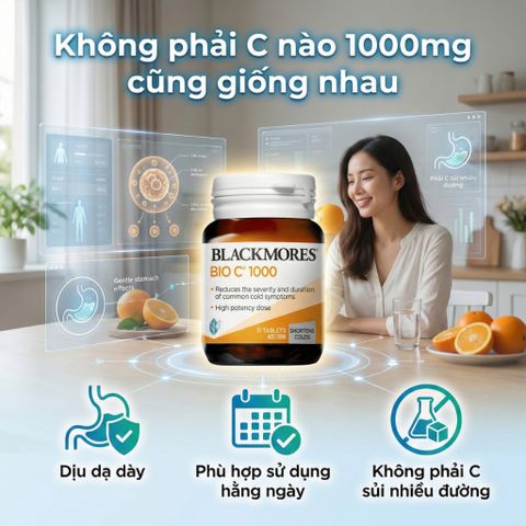 Viên Uống Blackmores Bio C 1000mg Bổ Sung Vitamin C Hỗ Trợ Đề Kháng , Dễ Tiêu, Hỗ Trợ Sức Khỏe 31 Viên Úc