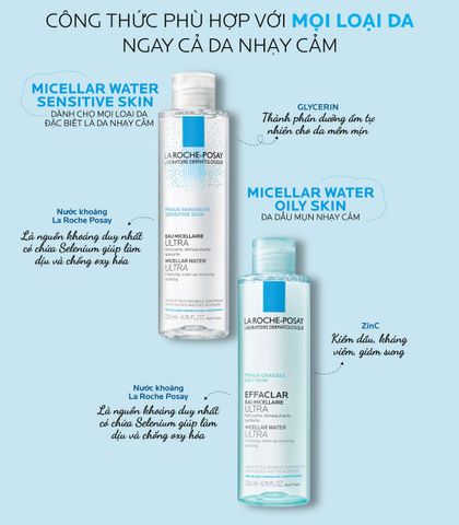 Nước Tẩy Trang La Roche-Posay Eau Micellaire Ultra 400ml - Dưỡng Ẩm, An Toàn Cho Da Nhạy Cảm, Chính Hãng Pháp