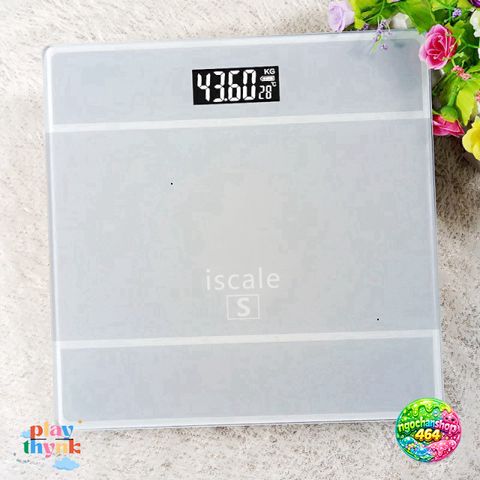 Cân Sức Khỏe Điện Tử ISCALE SE - Thiết Kế Sang Trọng, Kính Cường Lực, Tải Trọng 180kg, Theo Dõi Cân Nặng Gia Đình Chính Xác