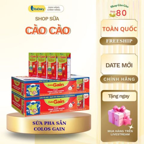 ColosGain Sữa Pha Sẵn 48 Hộp Dinh Dưỡng Cao - Tăng Cân Nhanh, Tăng Cường Miễn Dịch Cho Trẻ 1 Tuổi Trở Lên