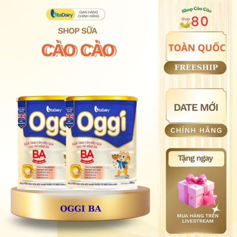 Sữa Bột OGGI BA 900g - Giúp Tăng Cân Hiệu Quả Cho Trẻ Biếng Ăn, Dinh Dưỡng Cao, Tốt Cho Sự Phát Triển Chiều Cao