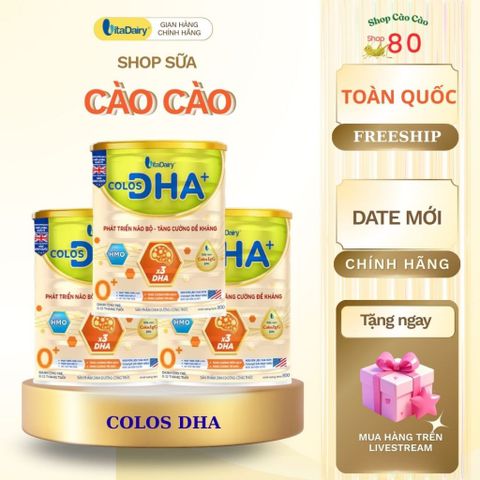 Combo 3-5 Sữa bột Colos DHA 800g - Phát triển trí não, tăng cường miễn dịch, bổ sung DHA, Lactium, Canxi cho trẻ - VitaDairy