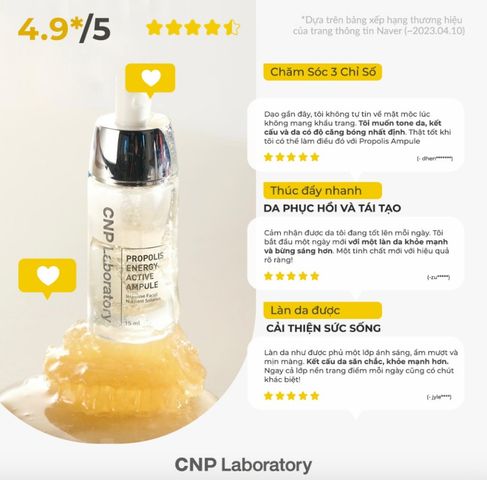 Tinh Chất Keo Ong Phục Hồi Da CNP Laboratory Propolis Ampule 35ml - Serum Dưỡng Ẩm & Tái Tạo Da, Giảm Kích Ứng, Chính Hãng Hàn Quốc