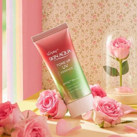 Kem Chống Nắng Sunplay Skin Aqua Tone Up UV Essence Happiness Aura Hồng 80g - SPF50+ PA++++ Nâng Tone Da Rạng Rỡ Chính Hãng