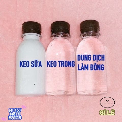 Bộ Ba Chai Chế Tạo Slime - Keo Trong, Keo Sữa và Dung Dịch Làm Đông Cho Trẻ Em - Đồ Chơi Sáng Tạo Thú Vị