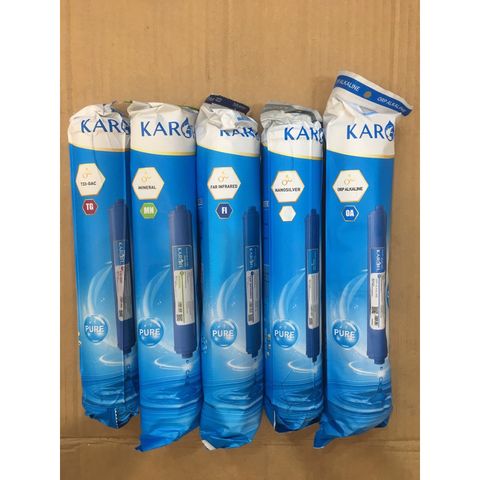 Bộ 5 Lõi Lọc Karofi 56789 Chính Hãng - Lõi T33, Mineral, Far Infrared, Nano Silver, ORP Alkaline - Cải Thiện Chất Lượng Nước Uống