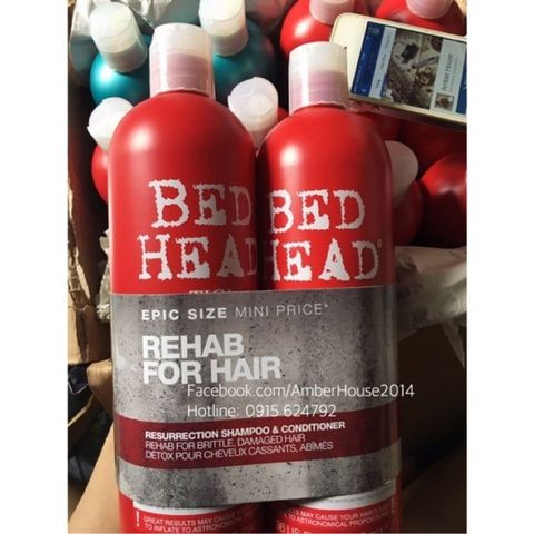 Dầu Gội Xả Tigi Bed Head Urban Antidotes Resurrection 750ml - Phục Hồi Tóc Hư Tổn, Giảm Tình Trạng Tóc Xỉn Màu, Mềm Mượt Chính Hãng 608265