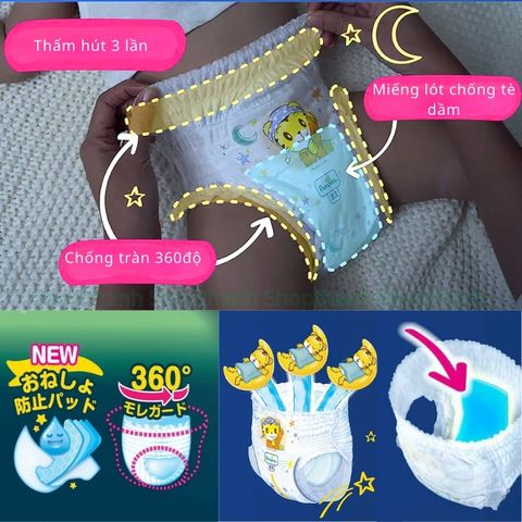 Bỉm Pampers Ban Đêm Jumbo Nội Địa Nhật - Siêu Thấm Hút, Thiết Kế Chống Tràn Cho Bé Ngủ Ngon Cả Đêm 8-10 Giờ -  Êm Ái