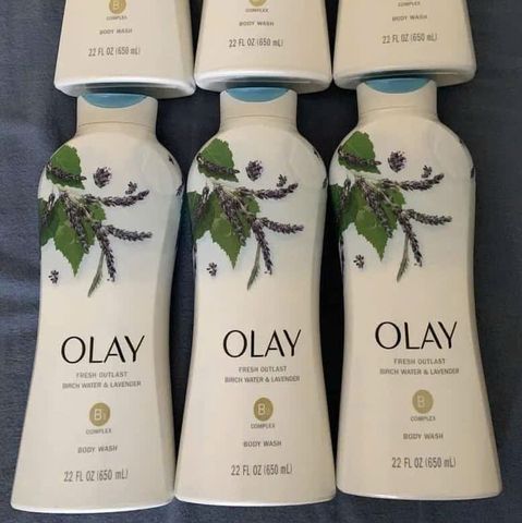 Sữa Tắm Olay Outlast Birch Water & Lavender 650ml – Thư Giãn, Dịu Mát Da với Hương Tươi Mát Naturals