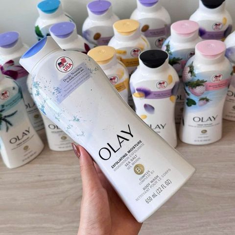 Sữa Tắm Olay Muối Biển Sea Salt 650ml - Tẩy Tế Bào Chết, Thanh Lọc Da Mịn Màng, Dưỡng Ẩm 