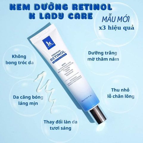 Kem Dưỡng Ẩm K Lady Care 30ml - Retinol Tái Tạo Da, Dưỡng Trắng, Ngăn Ngừa Lão Hóa, Cấp Ẩm Mịn Màng Chính Hãng