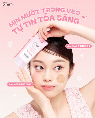 Kem Chống Nắng Nâng Tone Make P:rem Soothing Pink Tone Up SPF 50+ - Bảo Vệ Da Toàn Diện, Kiềm Dầu Cho Da Nhạy Cảm, Chính Hãng Hàn Quốc