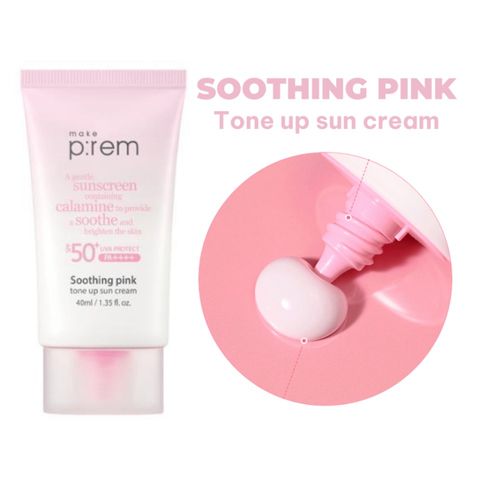 Kem Chống Nắng Nâng Tone Make P:rem Soothing Pink Tone Up SPF 50+ - Dành Cho Da Nhạy Cảm, Kiểm Soát Dầu, Kết Cấu Nhẹ Nhàng, Chính Hãng Mỹ