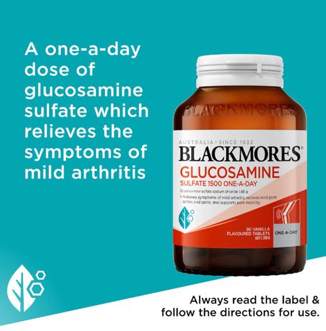Viên Uống Bổ Xương Khớp Blackmores Glucosamine Sulfate 1500mg One-A-Day - Hỗ Trợ Sức Khỏe Xương Khớp, Hàng Úc, 90 Viên