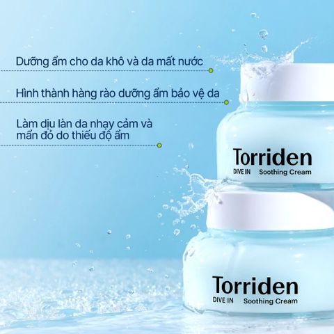 Kem Dưỡng Ẩm Torriden Low Molecular Hyaluronic Acid Soothing Cream 100ml - Gel Cream Cung Cấp Độ Ẩm, Phục Hồi Da Khỏe Mạnh