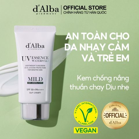 Kem Chống Nắng d'Alba Waterfull Essence SPF50+ PA++++ 50ml - Dịu Nhẹ Cho Da Nhạy Cảm, Chống UVTối Ưu, Cấp Ẩm Nhanh Chóng