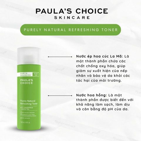Toner Cân Bằng Da Paula’s Choice Earth Sourced 118ml - Tinh Khiết Thiên Nhiên, Làm Sạch & Dưỡng Ẩm Da Nhạy Cảm