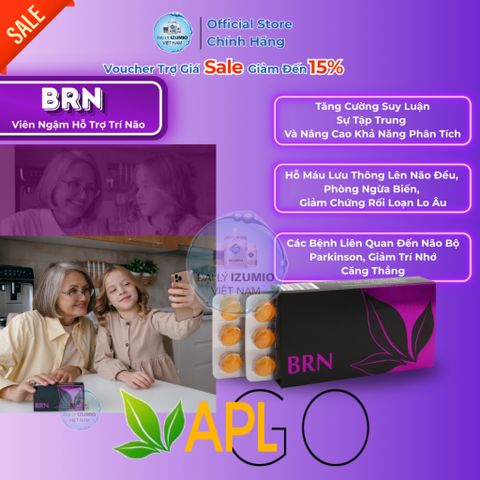 Viên Ngậm Tế Bào Gốc BRN APLGO - Hỗ Trợ Tăng Cường Trí Não và Tập Trung, Hộp 30 Viên, Hương Cà Phê, An Toàn 100% Tự Nhiên