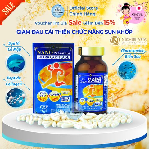 Viên Uống Sụn Cá Mập Glucosamine Nhật Bản NANO PREMIUM SHARK CARTILAGE 150 Viên - Giải Pháp Bổ Sung Xương Khớp Hiệu Quả