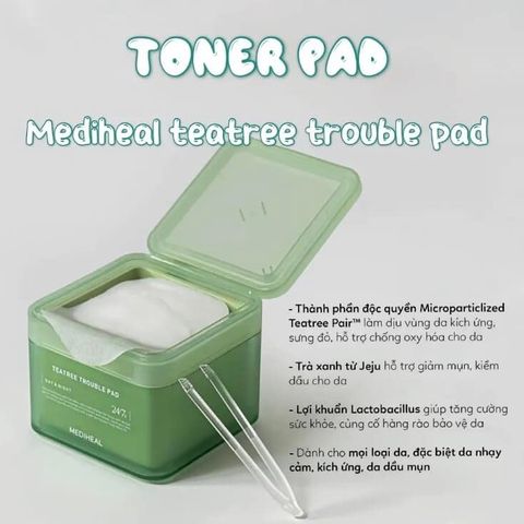 Toner Pad Mediheal Giảm Mụn, Sáng Da, Chống Lão Hóa - Chứa Niacinamide, Tea Tree, Collagen, 7 Vitamin Thiết Yếu 618262