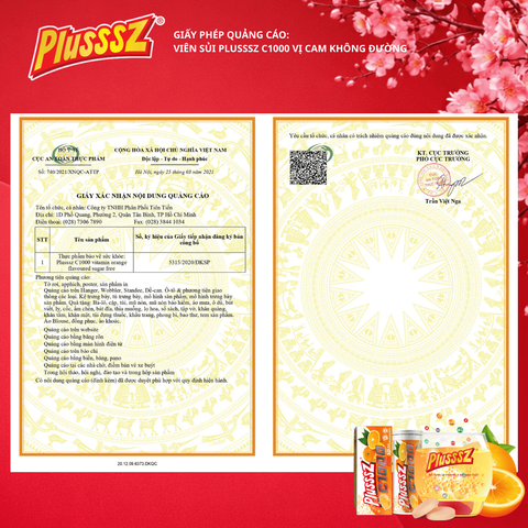 Viên Sủi PLUSSSZ C1000 1000mg Vitamin C Hương Cam - Hỗ Trợ Tăng Đề Kháng và Sức Khỏe - Combo 2 Tuýp 20 Viên Sủi