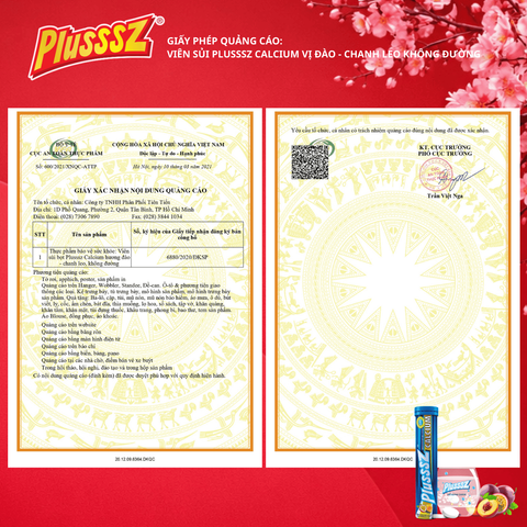 Viên Sủi Canxi Hữu Cơ PLUSSSZ 20 Viên - Hương Đào & Chanh Leo - Hỗ Trợ Giảm Loãng Xương, Dinh Dưỡng Bổ Sung Sức Khỏe Xương