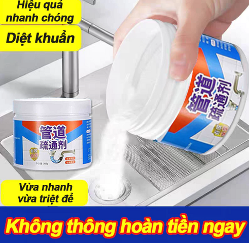 Bột Thông Tắc Cống - Bột Thông Cống Cực Mạnh , Thông Tắc Bồn Cầu, Bồn Rửa Bát, Đường Ống Nhanh Chóng, Hiệu Quả