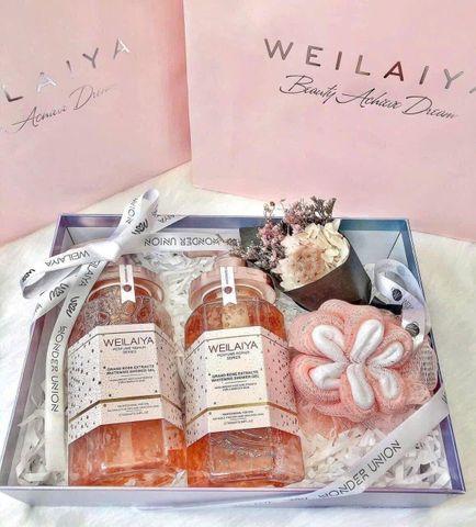 Sữa Tắm Trắng Da Weilaiya Tủy Mật Hoa Hồng 450ml - Dưỡng Ẩm, Làm Sáng Da, Chăm Sóc Da Toàn Thân
